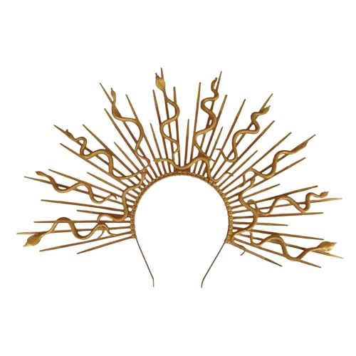 HIOPOIUYT Medusas Kopfbedeckung Gold Snake Crowns Mythical Kostüm Accessoire Für Trendige Frauen Halloween Partyzubehör HIOPOIUYT Medusas Kopfbedeckung Gold Snake Crowns Mythical Kostüm Accessoire Für Trendige Frauen Halloween Partyzubehör von HIOPOIUYT