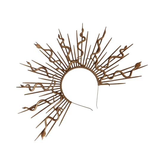 HIOPOIUYT Medusas Kopfbedeckung Gold Snake Crowns Mythical Kostüm Accessoire Für Trendige Frauen Halloween Partyzubehör HIOPOIUYT Medusas Kopfbedeckung Gold Snake Crowns Mythical Kostüm Accessoire Für Trendige Frauen Halloween Partyzubehör von HIOPOIUYT