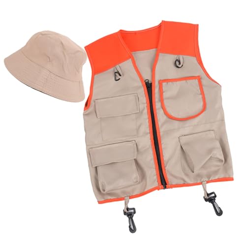 HIOPOIUYT Outdoor-Entdecker-Kits für Kinder, Verkleidungen und Spielkostüme, waschbar, Safaris-Weste, Safaris-Hut für Jungen und Mädchen HIOPOIUYT Outdoor-Entdecker-Kits für Kinder, Verkleidungen und Spielkostüme, waschbar, Safaris-Weste, Safaris-Hut für Jungen und Mädchen von HIOPOIUYT