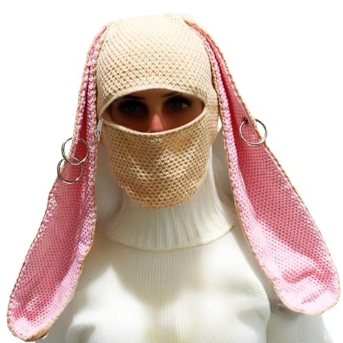 HIOPOIUYT Punk Kaninchen Ohren Strickerhalterkappen Für Teenager Mädchen Winter Warme Gesichtsmaske Erwachsener Cosplay Kostüm Für Rand Für Outdoor HIOPOIUYT Punk Kaninchen Ohren Strickerhalterkappen Für Teenager Mädchen Winter Warme Gesichtsmaske Erwachsener Cosplay Kostüm Für Rand Für Outdoor von HIOPOIUYT