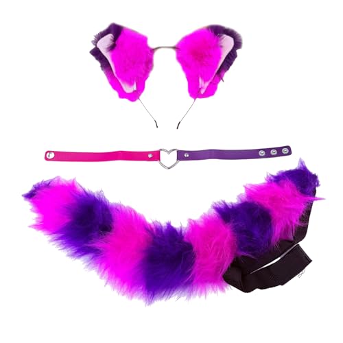 HIOPOIUYT Tier-Cosplay-Kostüm, Kunstpelze, Wolfskatzen, Füchse, flauschiger Schwanz, Katzenohren, Stirnband, Choker, Halloween-Party-Kostüm, Zubehör, Tier-Cosplay-Kostüme für Damen und Herren HIOPOIUYT Tier-Cosplay-Kostüm, Kunstpelze, Wolfskatzen, Füchse, flauschiger Schwanz, Katzenohren, Stirnband, Choker, Halloween-Party-Kostüm, Zubehör, Tier-Cosplay-Kostüme für Damen und Herren von HIOPOIUYT