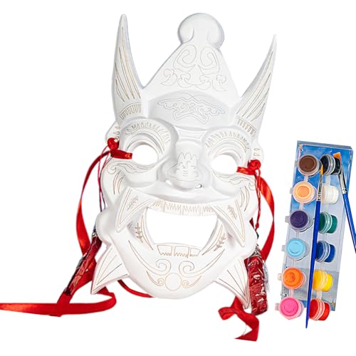HIOPOIUYT Unbemalten Maskeradenmaske Mit 12 Farbfarbe Und 2 Pinsel Unbemalte Halloween Dekorationsmaske Für Halloween Versorgung HIOPOIUYT Unbemalten Maskeradenmaske Mit 12 Farbfarbe Und 2 Pinsel Unbemalte Halloween Dekorationsmaske Für Halloween Versorgung von HIOPOIUYT