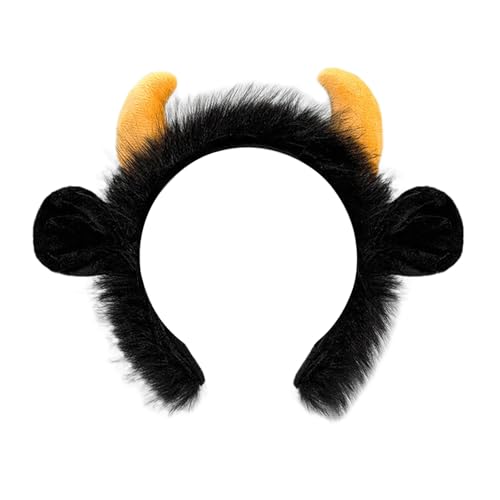 HIOPOIUYT Yaks-Ohren Haarreif Schwanz Tier Yaks Kostüm Zubehör Yaks Ohren & Schwanz Kits für Halloween Party Fasching Cosplay von HIOPOIUYT