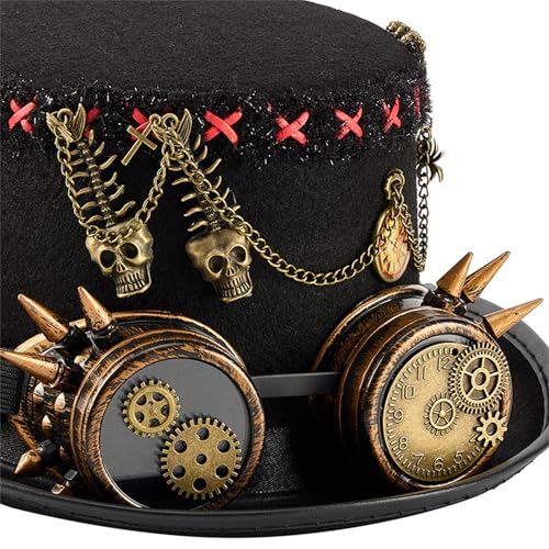 Mechanisches Vintage-Design, Hutbefestigungen, Brillen und Metallgetriebe, Halloween-Kostüm-Zubehör für Maskerade, Event, Filze, Steampunk-Hut Mechanisches Vintage-Design, Hutbefestigungen, Brillen und Metallgetriebe, Halloween-Kostüm-Zubehör für Maskerade, Event, Filze, Steampunk-Hut von HIOPOIUYT