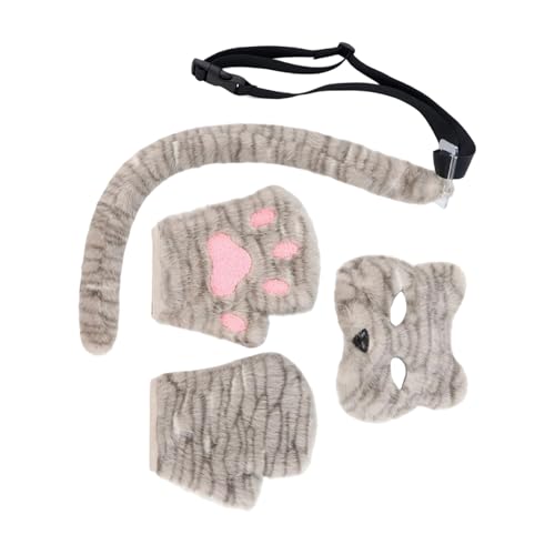 Therianians Maske Und Schwanzhandschuhe Für Frauen Pelzige Katzen Füchse Wolf Maske Schwanz Cosplay Halloween Kostümkatzen Mit Kunstpelzen Füchse Wolf Therianians Maske Und Schwanzhandschuhe Für Frauen Pelzige Katzen Füchse Wolf Maske Schwanz Cosplay Halloween Kostümkatzen Mit Kunstpelzen Füchse Wolf von HIOPOIUYT