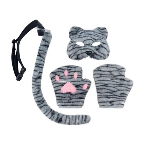 Therianians Maske Und Schwanzhandschuhe Für Frauen Pelzige Katzen Füchse Wolf Maske Schwanz Cosplay Halloween Kostümkatzen Mit Kunstpelzen Füchse Wolf Therianians Maske Und Schwanzhandschuhe Für Frauen Pelzige Katzen Füchse Wolf Maske Schwanz Cosplay Halloween Kostümkatzen Mit Kunstpelzen Füchse Wolf von HIOPOIUYT