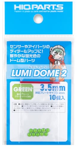 Haikyu Parts Lumidome 2 Fluorescent Green, 0.14"(3.5mm), 10 Stück, Teile für Kunststoffmodelle JMD2-GRN-35 von HIQ PARTS