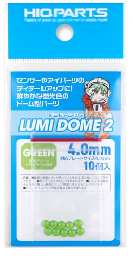 Haikyu Parts Lumidome 2 Fluorescent Green, 0.16"(4.0mm) 10 Stück Kunststoff Modellteile JMD2-GRN-40 von HIQ PARTS
