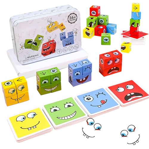 Ausdruck Holzwürfel Puzzle, Spiel Puzzle Bauwürfel,Bunte Zauberwürfel Baustein Spielzeug Set,Interaktives Emoji Holzwürfel Puzzle,Pädagogisches Montessori Spielzeug für Kinder Ab 3 Jahren Ausdruck Holzwürfel Puzzle, Spiel Puzzle Bauwürfel,Bunte Zauberwürfel Baustein Spielzeug Set,Interaktives Emoji Holzwürfel Puzzle,Pädagogisches Montessori Spielzeug für Kinder Ab 3 Jahren von HIQE-FL
