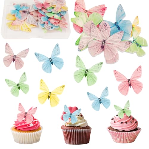 Essbare Schmetterlings Kuchen-Deckel,72 Stück Oblatenpapier-Schmetterlings,Essbare Blumen Cupcake Topper,Esspapier Tortendeko Hochzeit,Tortendeko Geburtstagstorte Dekorationgeburtstag. Essbare Schmetterlings Kuchen-Deckel,72 Stück Oblatenpapier-Schmetterlings,Essbare Blumen Cupcake Topper,Esspapier Tortendeko Hochzeit,Tortendeko Geburtstagstorte Dekorationgeburtstag. von HIQE-FL