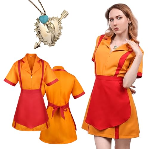 HIQE-FL 2 Broke Girls Kostüm,Damen Kellnerin Kostüm,Karneval Kostüm 2 Broke Girls,mit Broke Girls Herz Papagai Kette,Schürze,Karneval Kostüm Damen,für Karneval,Fasching,Motto-Party HIQE-FL 2 Broke Girls Kostüm,Damen Kellnerin Kostüm,Karneval Kostüm 2 Broke Girls,mit Broke Girls Herz Papagai Kette,Schürze,Karneval Kostüm Damen,für Karneval,Fasching,Motto-Party von HIQE-FL