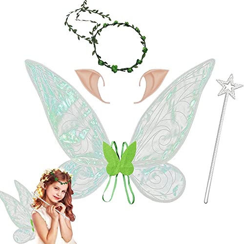 HIQE-FL 4 Stück Flügel Fee,Feenflügel Damen,Feen Flügel Wings Kinder,Flügel Mädchen,Elfenflügel Set,Flügel Fee Kinder,Feenflügel Glitzer,Flügel Kostüm,Karneval Flügel,Halloween Flügel (H) HIQE-FL 4 Stück Flügel Fee,Feenflügel Damen,Feen Flügel Wings Kinder,Flügel Mädchen,Elfenflügel Set,Flügel Fee Kinder,Feenflügel Glitzer,Flügel Kostüm,Karneval Flügel,Halloween Flügel (H) von HIQE-FL