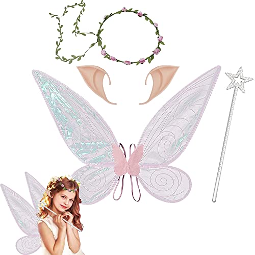 HIQE-FL 4 Stück Flügel Fee,Feenflügel Damen,Feen Flügel Wings Kinder,Flügel Mädchen,Elfenflügel Set,Flügel Fee Kinder,Feenflügel Glitzer,Flügel Kostüm,Karneval Flügel,Halloween Flügel (G) HIQE-FL 4 Stück Flügel Fee,Feenflügel Damen,Feen Flügel Wings Kinder,Flügel Mädchen,Elfenflügel Set,Flügel Fee Kinder,Feenflügel Glitzer,Flügel Kostüm,Karneval Flügel,Halloween Flügel (G) von HIQE-FL