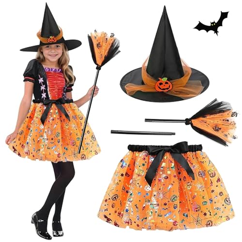 HIQE-FL Hexenkostüm für Kinder Mädchen mit Hexenhut - Halloween Karneval Mottoparty Accessoires HIQE-FL Hexenkostüm für Kinder Mädchen mit Hexenhut - Halloween Karneval Mottoparty Accessoires von HIQE-FL