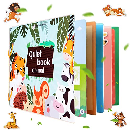 HIQE-FL Montessori Quiet Book,Ruhiges Buch Montessori for Toddlers,Puzzle Buch PäDagogisches Spielzeug,Interactive Busy Book,Educational Toy Book,Kleinkinder Spielzeugbuch(Tier) von HIQE-FL