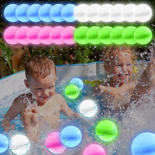 Wasserbomben Wiederverwendbar,24 Stück Leuchtende Wasserbomben,Wasserbomben Selbstschließend,Wasserspielzeug Kinder,Outdoor Sommerspaß Wasserspielzeug für Party, Wasserpark, Familienspiel Wasserbomben Wiederverwendbar,24 Stück Leuchtende Wasserbomben,Wasserbomben Selbstschließend,Wasserspielzeug Kinder,Outdoor Sommerspaß Wasserspielzeug für Party, Wasserpark, Familienspiel von HIQE-FL
