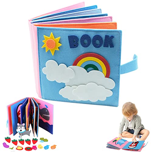 HIQE-FL Quiet Book,3D Filz Busy Book Sensorisches Spielzeug,Quiet Book Montessori Spielzeug,Lernspielzeug Sensorisches Activity Board Spielzeug,Pädagogisches Sensorisches Spielzeug von HIQE-FL