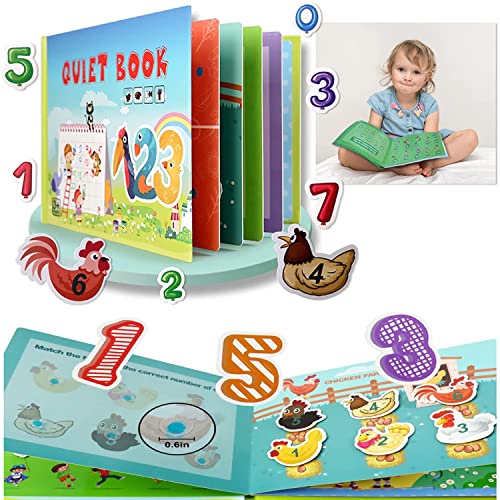 HIQE-FL Montessori Quiet Book,Quiet Book Montessori Spielzeug,Ruhiges Buch Montessori for Toddlers,Educational Toy Book,Interactive Busy Book,Quiet Book von HIQE-FL