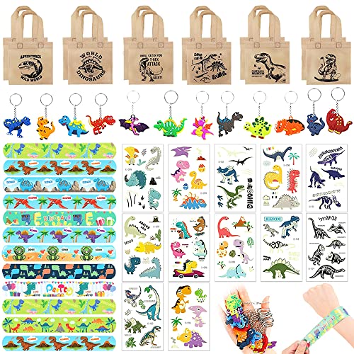 Dinosaurier Party Mitgebsel Kindergeburtstag Junge Mädchen Tüten,Schnapparmband Dinosaurier,Dinosaurier-Aufkleber,Schlüsselanhänger Dinosaurier,Dinosaurier Geschenktüten,Dinosaurier Party Mitgebsel von HIQE-FL