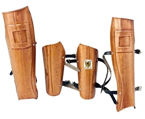 HISTORIC HANDICRAFT 18 Gauge Steel 300 Movie Leg Arm Guard Set Medieval Costume Spartan Warrior Leg Greaves Arm Bracers SCA LARP Role Play Armour Set von HISTORIC HANDICRAFT