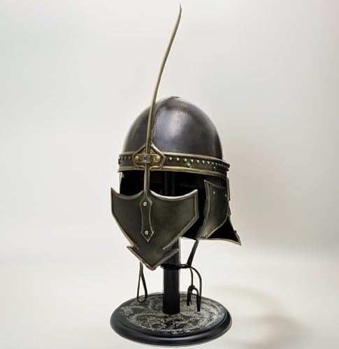 HISTORIC HANDICRAFT Halloween Valyrischer Stahlhelm, Game of Thrones Helm, antiker Cosplay-Filmhelm, SCA Mittelalterhelm, Nachstellung, Stahl, mittelalterliches Kostüm, LARP, Wikingerhelm mit Ständer von HISTORIC HANDICRAFT