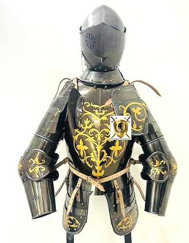 HISTORIC HANDICRAFT Mittelalterliche Rüstung eines wohlhabenden Ritterprinzes, halber Anzug der Rüstung, LARP SCA Nachstellung, handgefertigt, Gothic-Rüstung, Halloween-Kostüm von HISTORIC HANDICRAFT