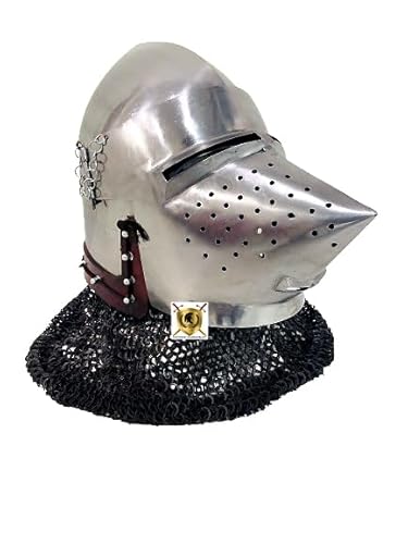 HISTORIC HANDICRAFT Mittelalterlicher Helm mit Schweinegesicht, Hounskopf, Kampfkampf, 18 GA, Stahlritter, Klappvisor, Bascient Helm, Crusader Rüstung, Helm, Cosplay, Nachstellung, Halloween, von HISTORIC HANDICRAFT