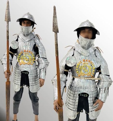 HISTORIC HANDICRAFT Mittelalterlicher Ritter Halber Anzug der Rüstung Kreuzritter Oberkörper Rüstung Kostüm Japanische Samurai Herren Kostüm Für Halloween Requisiten von HISTORIC HANDICRAFT