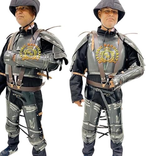 HISTORIC HANDICRAFT Mittelalterlicher Ritter Wearable Anzug der Rüstung Geschwärzt Funktionelle Rüstung Anzug Cosplay Larp Halloween Kostüm von HISTORIC HANDICRAFT