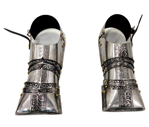 HISTORIC HANDICRAFT Steel Gothic Armor Shoes - One Pair - Wearable Replica Sabatons Armor Shoes Medieval Costume Reenactment LARP Crusader Armor Shoes von HISTORIC HANDICRAFT