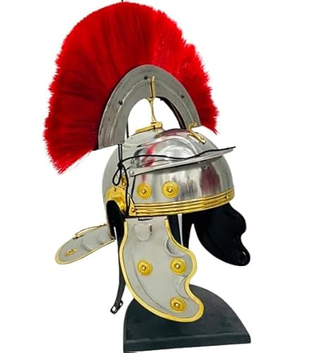 Römischer Centurion-Helm, tragbarer Kriegerhelm, Spartaner-Helm, Soldatenkostüm, Gladiator, Premium-Qualität mit angepasstem Lederfutter, tragbar für Erwachsene, Mittelalter-Kostüme, Helmmüstung, von HISTORIC HANDICRAFT