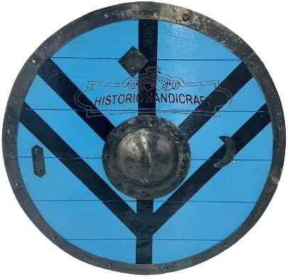 HISTORIC HANDICRAFT Wikinger Schild mit Legartha Schild Jungfrau Wikinger Schild Ornamente Neues Modell Blau Mittelalter Schild, 116 von HISTORIC HANDICRAFT