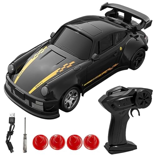 HIULLEN Desktop RC Drift Car, 1:64 Mini Ferngesteuertes Auto, 2,4Ghz 4WD Racing Cars mit LED Lichtern, Spielzeugauto, Ferngesteuertes Rennauto Spielzeug Geschenk für Kinder Erwachsene ab 6 7 8+ Jahren von HIULLEN