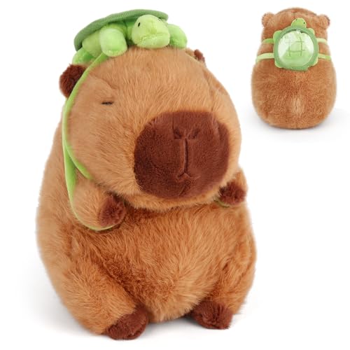 HIULLEN Gefüllte Capybara-Tierpuppe, 23 cm, Plüschtier mit Schildkröte, Simulation weiches, realistisches Nager-Plüschkissen, Geburtstagsgeschenk für Kinder HIULLEN Gefüllte Capybara-Tierpuppe, 23 cm, Plüschtier mit Schildkröte, Simulation weiches, realistisches Nager-Plüschkissen, Geburtstagsgeschenk für Kinder von HIULLEN
