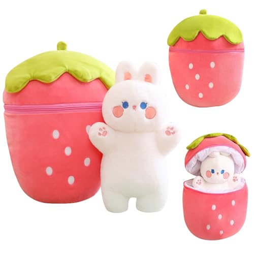 HIULLEN Osterhase Plüschtier, 30CM Hasen Verstecken, Erdbeer Kuscheltier Hase, Hase Stofftier mit Reißverschluss, Weihnachten Plüschtier, Kaninchen Kuscheltier Als Geschenk für Jungen, Mädchen HIULLEN Osterhase Plüschtier, 30CM Hasen Verstecken, Erdbeer Kuscheltier Hase, Hase Stofftier mit Reißverschluss, Weihnachten Plüschtier, Kaninchen Kuscheltier Als Geschenk für Jungen, Mädchen von HIULLEN