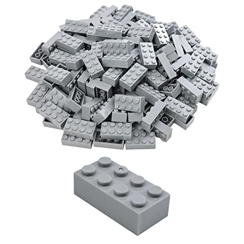 HIUME 140 Bausteine 2x4 Klassische Steine, Hochwertig, Kompatibel mit Top-Marken, Bunt, für Kinder & MOC-Liebhaber - Grau von HIUME