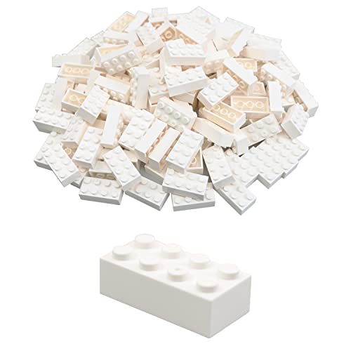 HIUME 140 Bausteine 2x4 Klassische Steine, Hochwertig, Kompatibel mit Top-Marken, Bunt, für Kinder & MOC-Liebhaber - Weiß von HIUME