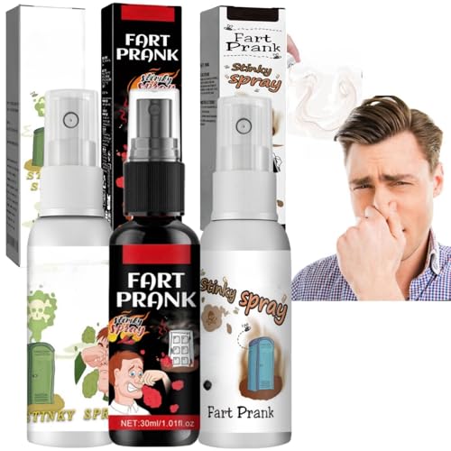 3 Stück Furzspray Streiche für Flüssigkeitsspray, kniffliger Flüssigfurz, Streich Furz Spray, Stinkspray, Halloween Furzspray, extra stark, Furzspray extrem schlecht, interessante Witze und Streiche von HIVETZ