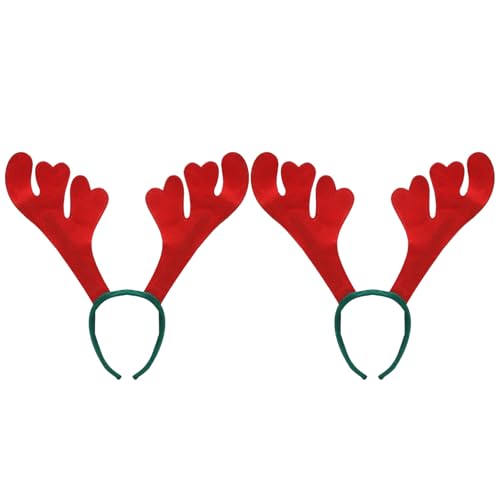 HIXNUG 2 x Weihnachts-Stirnband mit Rentiergeweih, Kopfbedeckung für Urlaub, Pferde-Kostüm-Zubehör von HIXNUG