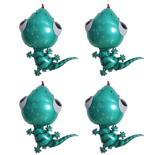 HIXNUG 4 x Luftballons in Gecko-Form, Chamäleon-Folienballons, Eidechsen-Folienbälle, Reptilien-Thema, Geburtstagsparty-Dekoration, Zubehör für Kinder HIXNUG 4 x Luftballons in Gecko-Form, Chamäleon-Folienballons, Eidechsen-Folienbälle, Reptilien-Thema, Geburtstagsparty-Dekoration, Zubehör für Kinder von HIXNUG