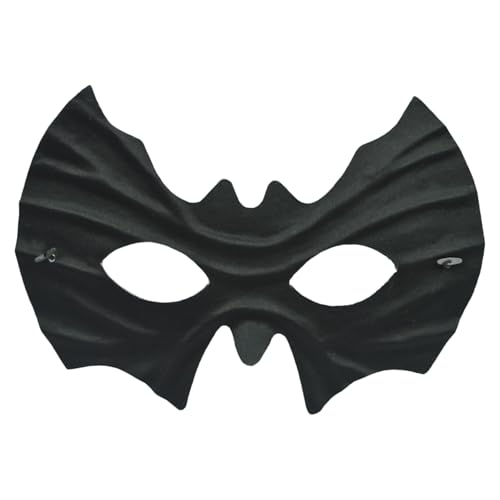 HIXNUG Schwarze Superhelden-Augenmaske mit Fledermaus-Motiv, halbes Gesicht, Augenmaske für Halloween, Festival, Karneval, Fasching, Cosplay-Party von HIXNUG