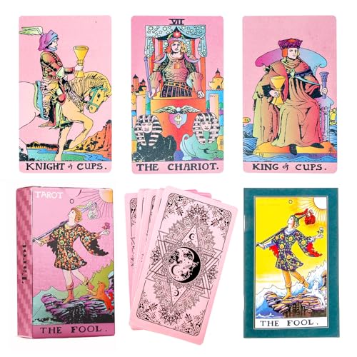 HIYOUNG Rosa Tarotkarten Niedliche Anfänger Tarotkarten Deck Bedeutungen auf ihnen 78 Tarotkarten mit Führungsbuch Luxus Tarotkarten Wasserdichtes PVC Material Glückssprechen Karten HIYOUNG Rosa Tarotkarten Niedliche Anfänger Tarotkarten Deck Bedeutungen auf ihnen 78 Tarotkarten mit Führungsbuch Luxus Tarotkarten Wasserdichtes PVC Material Glückssprechen Karten von HIYOUNG