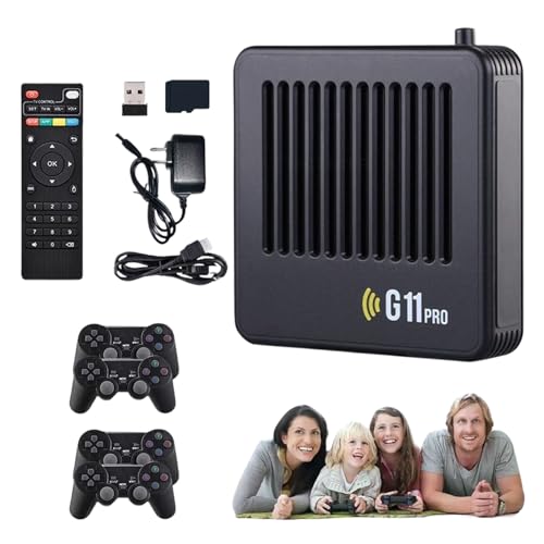 2025 Neue Retrowave G11 Pro, G11 Pro Konsole, G11 Pro Game Box Konsole, 4k 100000 Spiele, Plug & Play-Videospiele, mit 2/4 kabellosen Dual-Controllern (128gb+4 Controllers) von HItianya