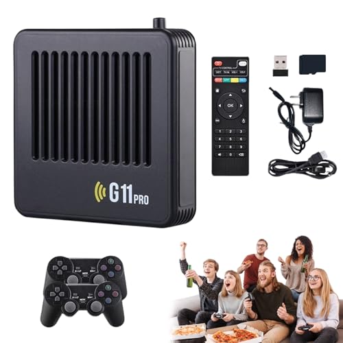 2025 Neue Retrowave G11 Pro 100000 Spiele, G11 Pro Konsole, Retro Wave G11 Pro Videospiel Konsole mit 2/4 Kabellosen Dual-Controllern, Plug & Play-Videospiele (128gb+2 Controllers) von HItianya