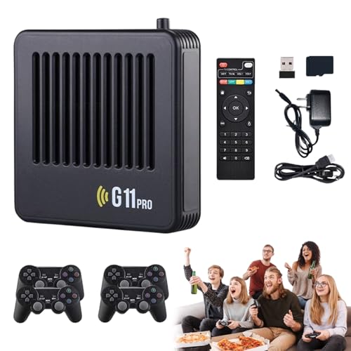 2025 Neue Retrowave G11 Pro 100000 Spiele, G11 Pro Konsole, Retro Wave G11 Pro Videospiel Konsole mit 2/4 Kabellosen Dual-Controllern, Plug & Play-Videospiele (256gb+4 Controllers) von HItianya