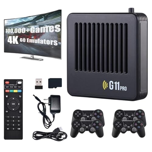 2025 Retrowave G11 Pro, G11 Pro Konsole 100000 Spiele 4K, G11 Pro Retro Videospiel Konsole, Einfach Einstecken und Loslegen, mit 2/4 Wireless Controllers (128gb, 4 Controllers) von HItianya