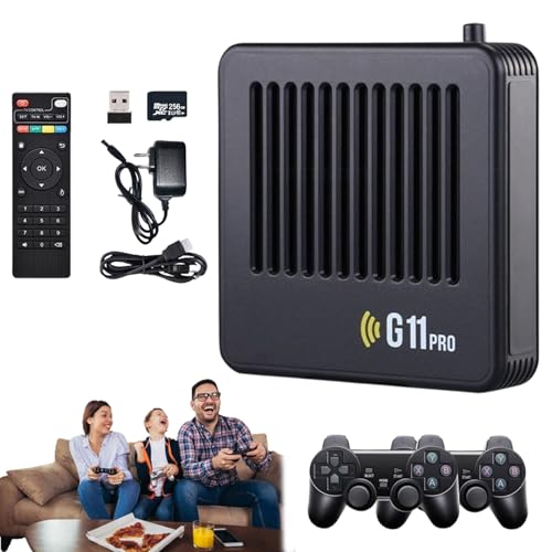 Retrowave G11 Pro 100000 Spiele, G11 Pro Konsole, G11 Pro Game Box, 256GB Retro Games Console, Plug & Play-Videospiele, mit 2 kabellosen Dual-Controllern (256gb) von HItianya