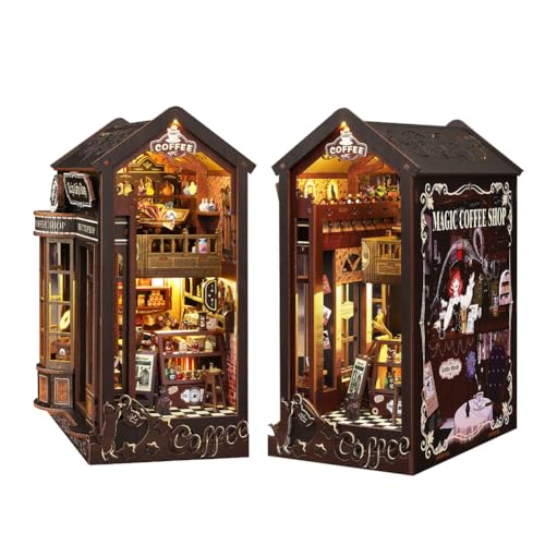 DIY Book Nook Puppenhaus Kits Miniatur Magic Coffee Shop Möbel Zubehör Kreatives Café Puzzle Spielzeug Buchständer Handwerk Dekor Teenager Kind Erwachsene Geschenk für Geburtstag Weihnachten (Magic DIY Book Nook Puppenhaus Kits Miniatur Magic Coffee Shop Möbel Zubehör Kreatives Café Puzzle Spielzeug Buchständer Handwerk Dekor Teenager Kind Erwachsene Geschenk für Geburtstag Weihnachten (Magic von HJBHDOLL