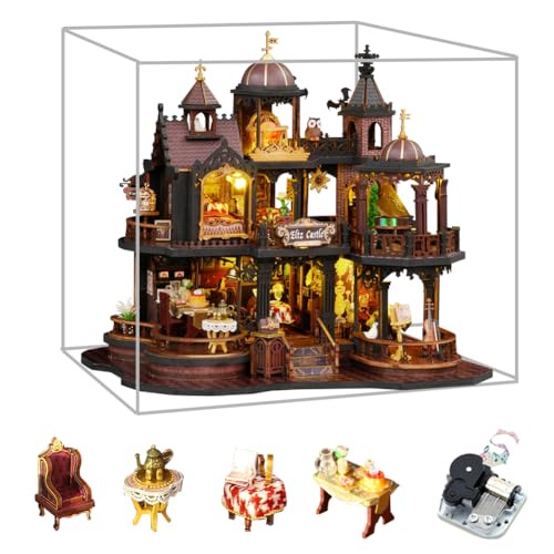 DIY Magic Castle Puppenhaus Miniatur-Kit, europäischer Stil, Mystery Castle, Puppenhaus mit Möbeln, LED-Lichtern, Puzzle-Spielzeug, Kinder, Teenager, Geburtstag, Weihnachten, kreatives Geschenk (mit DIY Magic Castle Puppenhaus Miniatur-Kit, europäischer Stil, Mystery Castle, Puppenhaus mit Möbeln, LED-Lichtern, Puzzle-Spielzeug, Kinder, Teenager, Geburtstag, Weihnachten, kreatives Geschenk (mit von HJBHDOLL