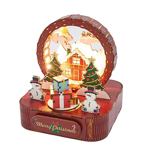 DIY Weihnachtspuppenhaus-Set, Puzzle-Modell, Miniatur-Puppenhaus aus Holz mit Möbeln und LED-Lichtern, kreatives Geschenk für Kinder und Jugendliche DIY Weihnachtspuppenhaus-Set, Puzzle-Modell, Miniatur-Puppenhaus aus Holz mit Möbeln und LED-Lichtern, kreatives Geschenk für Kinder und Jugendliche von HJBHDOLL